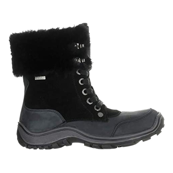 PAJAR Abbie Black Leather Cold Weather Fur Cuff Boots Size 7.5/ 38 - Picture 2 of 13